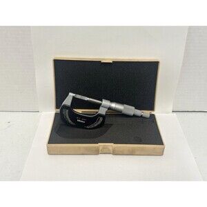 Mitutoyo 122-125 0-1" Inch Blade Micrometer w/ Case Japan Machinist Tool